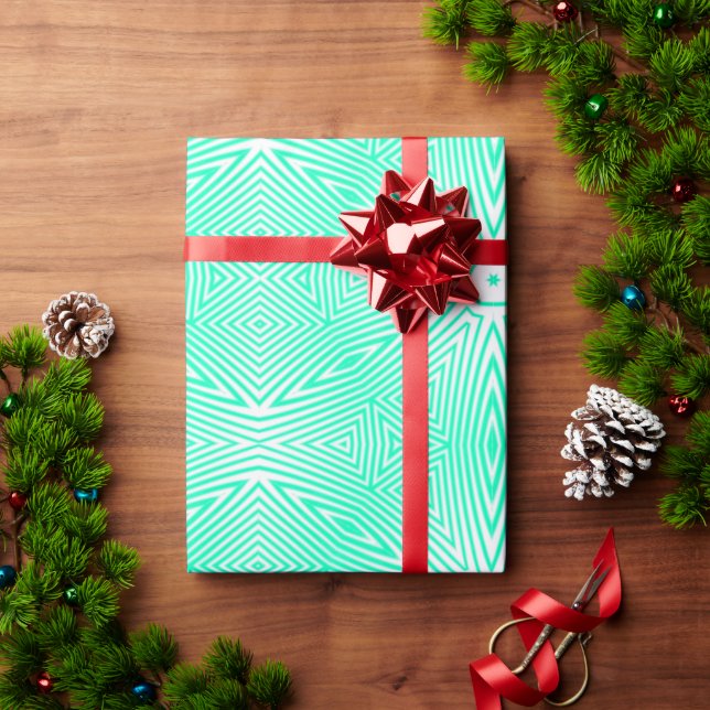 PAPEL DE PRESENTE VERDE DE COR DA LINHA MODERNA (Presente de Natal)