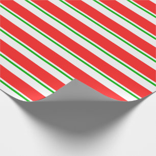 Papel De Presente Verde Divertido, Branco, Greve de Natal Vermelho