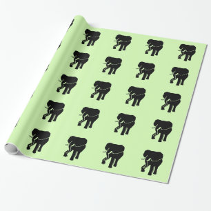 Papel De Presente Verde-Elefante Africano