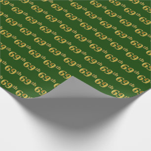 Papel De Presente Verde, evento do ouro 69th do falso