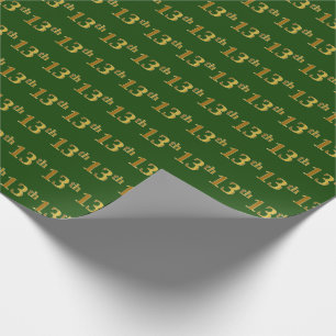 Papel De Presente Verde, evento do ouro do falso 13o (décimo