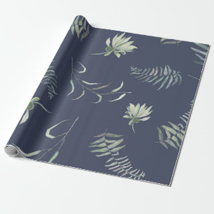 Papel De Presente Verde Floral