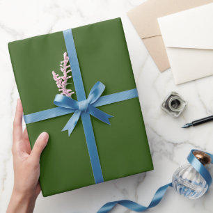 Papel De Presente Verde Floresta, Cor Sólida Minimalista