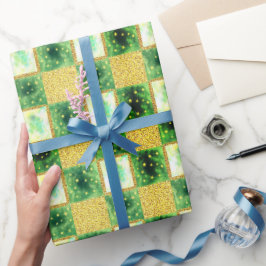Papel De Presente Verde | Glitter & Opal de Faux Moderno