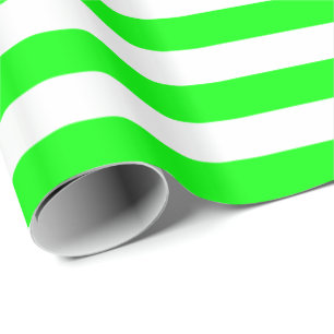Papel De Presente Verde limão e faixa branca