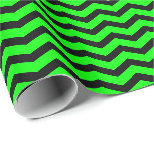 Papel De Presente Verde limão e Faixa de Cevon Preta