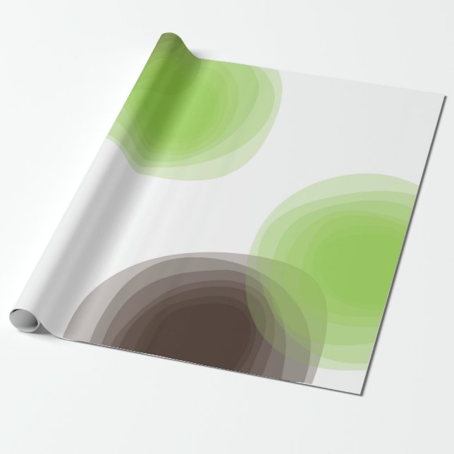Papel De Presente Verde, moderno, simples, abstrato gráfico de flore (Desenrolado)