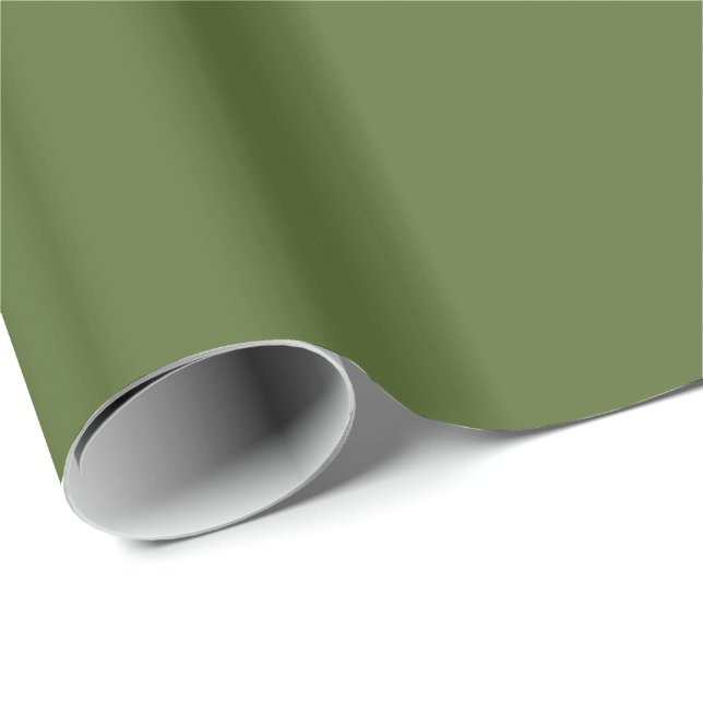 Papel De Presente Verde Oliva Sólido (Ponta do rolo)