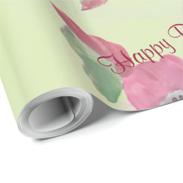 Papel De Presente Verde Suave Com Borgonha