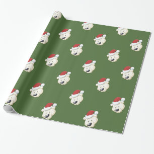 Papel De Presente Verde-Urso Polar de Natal