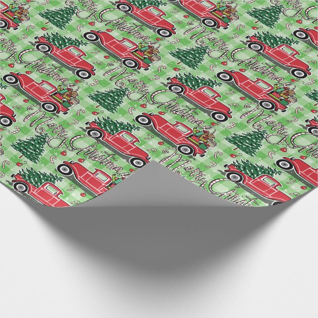 Papel De Presente Verificação do búfalo do verde do caminhão do (Ponta)