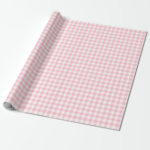 Papel De Presente Verificações de Gingham de pequeno tamanho, rosa e