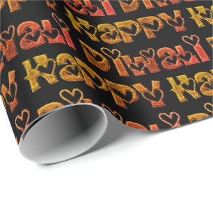 Papel De Presente Vermelho bonito de cumprimento feliz de Brown do
