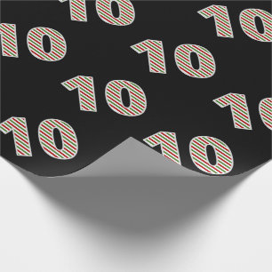 Papel De Presente Vermelho, branco, "10" verde, 10.º evento no dia 