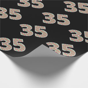 Papel De Presente Vermelho, branco, "35" verde 35.º evento no dia d