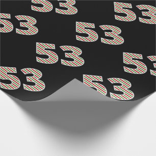Papel De Presente Vermelho, branco, "53" verde, 53.º evento no dia 