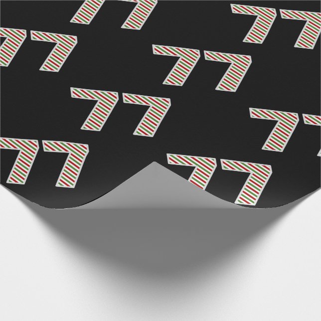 Papel De Presente Vermelho, Branco, "77" Verde, 77.º evento no dia d (Ponta)