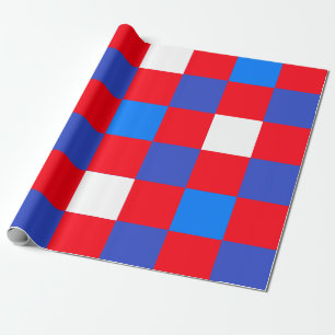 Papel De Presente Vermelho, Branco e Ousado – Dia da Independência P
