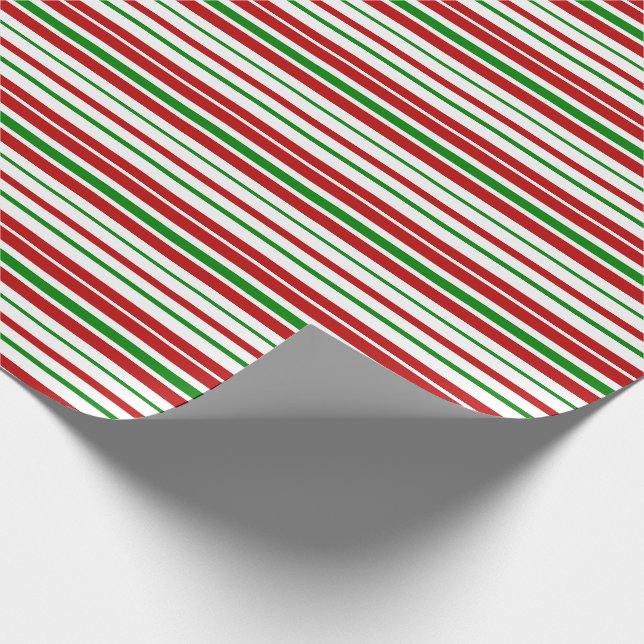 Papel De Presente Vermelho, Branco, Greve de Natal Verde (Ponta)