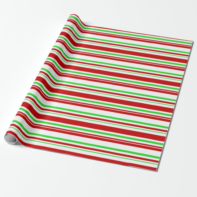 Papel De Presente Vermelho, Branco, Verde, Inspirado no Natal (Desenrolado)