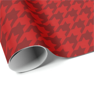 Papel De Presente Vermelho clássico Borgonha de Houndstooth do