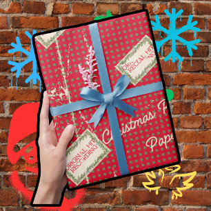 Papel De Presente Vermelho de Natal