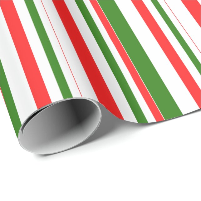 Papel De Presente Vermelho Divertido, Branco, Estilos de Natal Verde (Ponta do rolo)