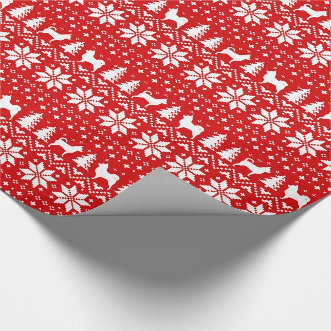 Papel De Presente Vermelho do teste padrão da camisola do Natal das (Ponta)