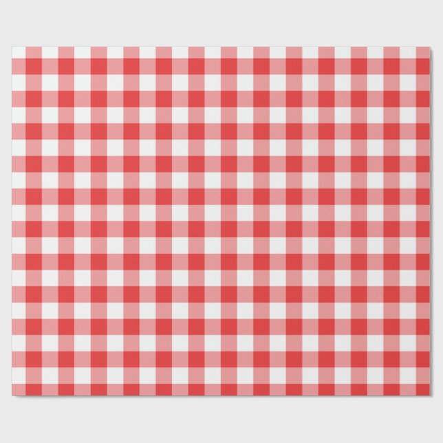 Papel De Presente Vermelho e branco Checkered (Aberto)