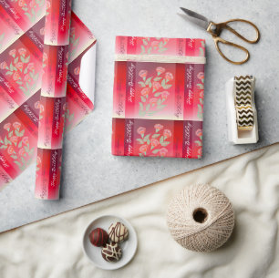 Papel De Presente Vermelho E Rosa