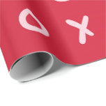 Papel De Presente Vermelho e Rosa claro X O XO XO Trendy Cute<br><div class="desc">papel de empacotamento personalizado</div>