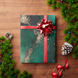 Papel De Presente Vermelho e Verde