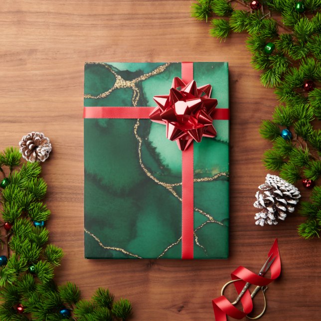 Papel De Presente Vermelho e Verde (Presente de Natal)