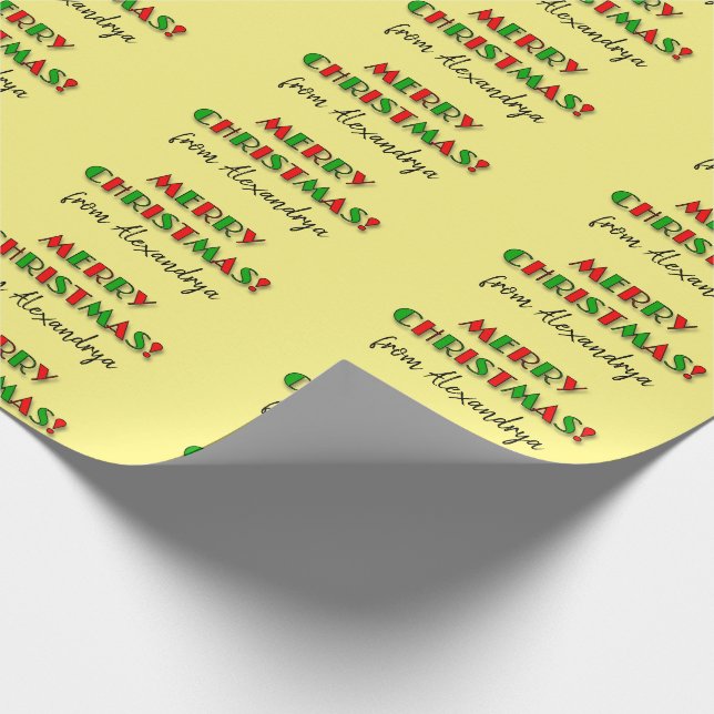 Papel De Presente Vermelho e Verde divertido "NATAL DE MERCADORIAS!" (Ponta)