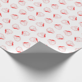 Papel De Presente Vermelho e White Christmas alegres de Papai Noel