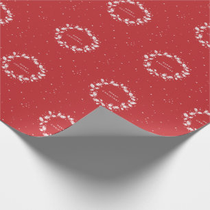 Papel De Presente Vermelho Elegante Simples + Terra Holly de Natal B
