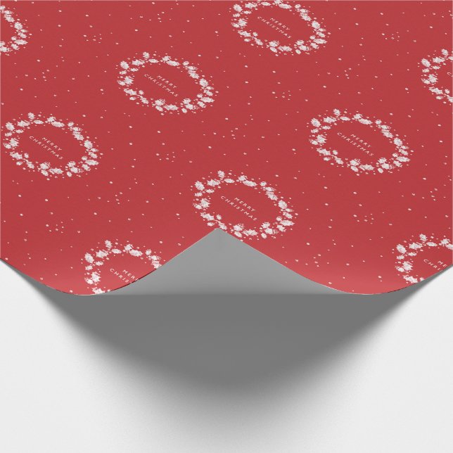 Papel De Presente Vermelho Elegante Simples + Terra Holly de Natal B (Ponta)
