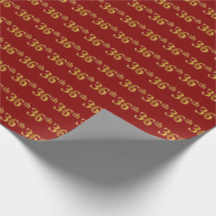 Papel De Presente Vermelho, evento do ouro 36th do falso