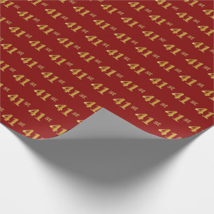Papel De Presente Vermelho, evento do ouro 41st do falso