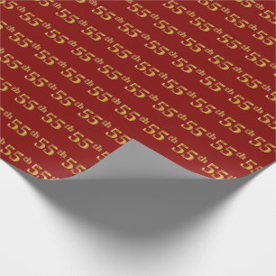 Papel De Presente Vermelho, evento do ouro 55th do falso