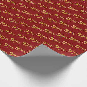 Papel De Presente Vermelho, evento do ouro 97th do falso