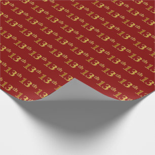 Papel De Presente Vermelho, evento do ouro do falso 13o (décimo