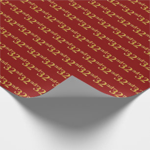 Papel De Presente Vermelho, evento do ouro do falso 3ò (trigésimo