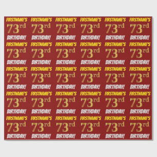 Papel De Presente Vermelho, falso/ouro de imitação, "73rd