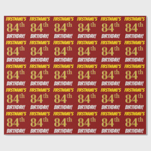 Papel De Presente Vermelho, falso/ouro de imitação, "84th