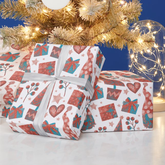 Papel De Presente Vermelho Festivo Divertido Gonçalo Feliz de Natal (Feriados)