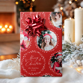 Papel De Presente Vermelho Moderno Script Feliz Natal Família 6 foto