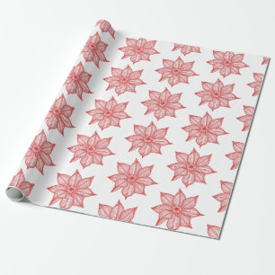 Papel De Presente Vermelho nas Flores Brancas