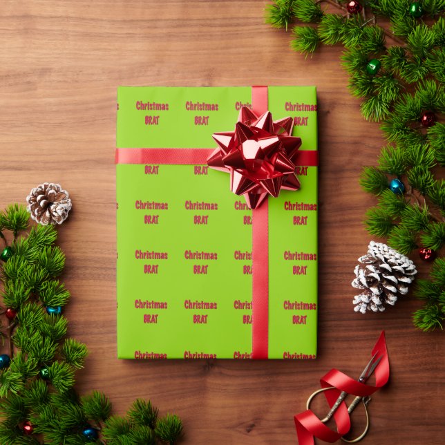 Papel De Presente Vermelho Natal E Verde Brat (Presente de Natal)