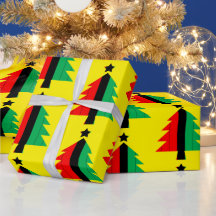 Vermelho Negro Verde Kwanzaa Árvore de Natal Amare